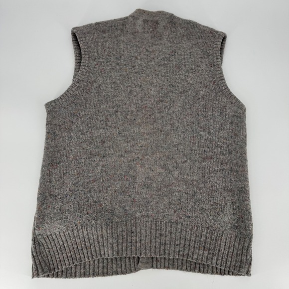 Robert Bruce Men's Wool Cable Knit Sweater Vest Gray Size M Button Front - Picture 3 of 6